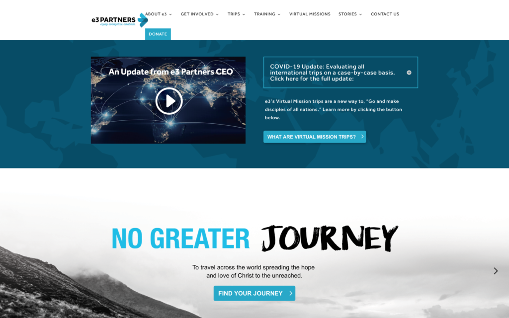 screen shot of e3-partners' website